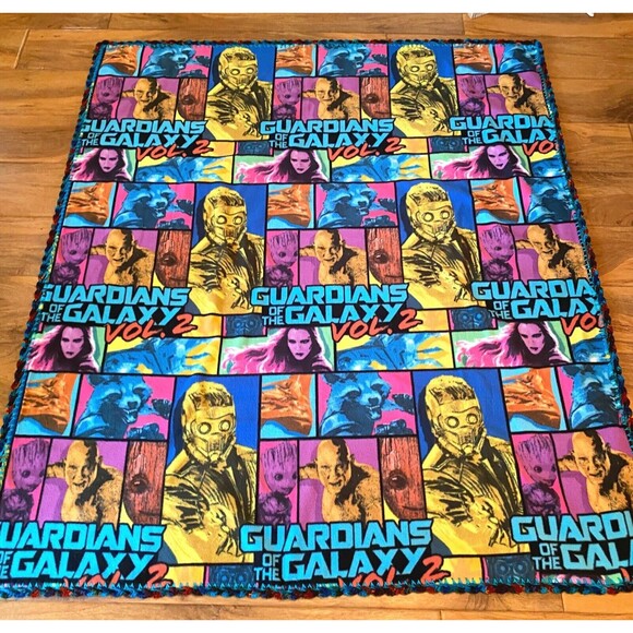 Superhero Fleece Crochet Ends Blanket Guardians Of Galaxy - Picture 2 of 10